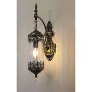 Gothic Glass Wall Sconce with Brush Gold Finish