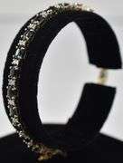 Beautiful 14K Yellow Gold Blue Sapphire Gemstone and Diamond Tennis Bracelet