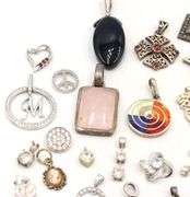 Group lot of Vintage 925 sterling silver pendants