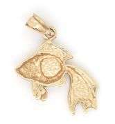 14kt Yellow gold synthetic opal fish pendant