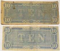 2 $10 Feb 17 1864 Series $10 CSA Notes