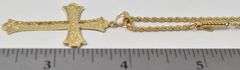 Spiritual Cross Pendant Necklace in 14K Yellow Gold