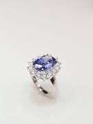 Dazzling 18 Kt White Gold Plate Huge 6.75 Ct VVs1 Lab Simulated Violet Blue Tanzanite Ring