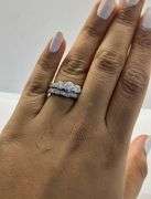 14K White Gold Round Brilliant Cut Diamond Ring Set