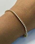 14K Yellow Gold Tennis Lab Diamond Bracelet