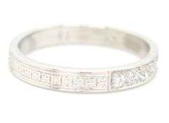 Antique engraved single cut diamond accent ring