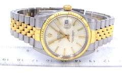 Rolex Datejust 36mm silver stick dial watch