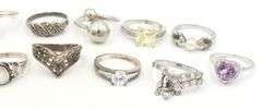 Group lot of Vintage 925 sterling silver rings