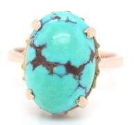 18kt Yellow gold Turquoise Cabochon ring