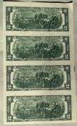 Sheet of 4 Uncut 1998 $2 Atlanta Fed Reserve Notes