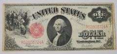 1917 $1 United States Large Red Seal Legal Tender Note