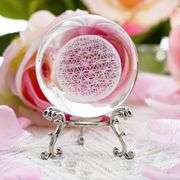 Flower of Life Crystal Ball Paperweight with Stand