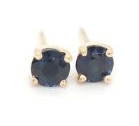 14kt Yellow gold 0.60ctw round sapphire stud earrings