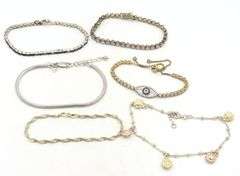Group lot of 6 Vintage 925 sterling silver bracelets