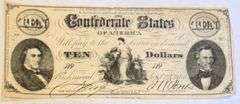 $10 Confederate Sept 1861 Counterfeit Note