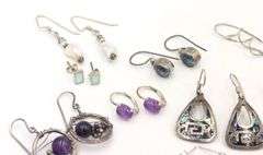 Group lot of Vintage 925 sterling silver earrings