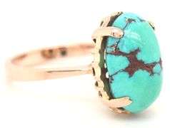 18kt Yellow gold Turquoise Cabochon ring