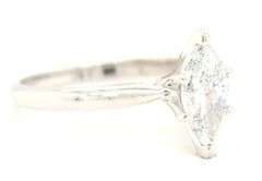 14kt White gold 1.11ct marquise diamond solitare engagement ring