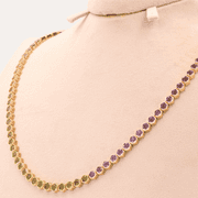 14K (585) Yellow Gold Multi Color Natural Gemstone Necklace