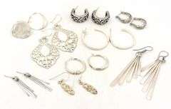 Vintage 925 sterling silver group lot of earrings