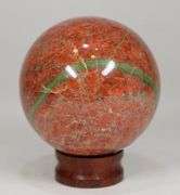 Eye catching 880ct Unakite sphere