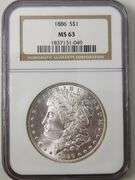 1886 Morgan Silver Dollar, MS63 NGC