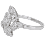 Platinum 950 Vintage 3 Stone Natural Diamond Ring