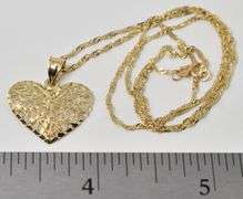 Fantastic Heart Pendant Necklace in 14K  Yellow Gold
