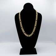 Huge 101 Gram 14Kt Gold Plate Italian Figaro Chain Necklace