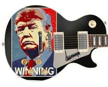 President Donald Trump Autographed Winning Custom Graphics Guitar