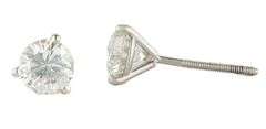 1.03ctw Round Diamond Solitaire Stud Earrings in 14K