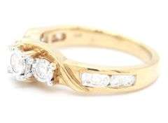 10kt Yellow gold 0.65ctw 3 stone diamond Illusion set engagement ring