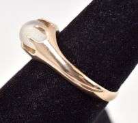 Selenite Gemstone Ring in 10K Yellow Gold