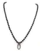 Black Spinel & Silver Diamond Clasp