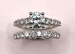 Stunning 2 Band 3.75 Ct Lab Simulated Diamond Ring Set