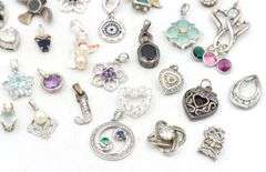 Vintage 925 sterling silver group lot of pendants