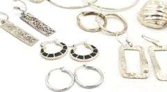 Group lot of Vintage 925 sterling silver earrings