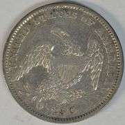 Sharp 1834 Capped Bust Quarter. XF/AU details