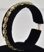 Dazzling Fancy Link Bracelet in 14K Yellow Gold