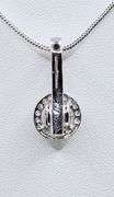14 K White Gold Plate Dazzling 2 Ct VVs1 White Ice Blue Fire Moissanite Necklace Pendant w/chain