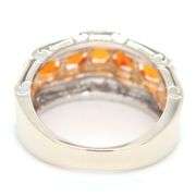 14kt Two tone gold Mexican fire opal and diamond accent ring