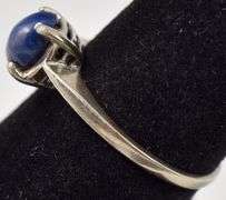 Bold 10K White Gold Star Sapphire Gemstone Ring