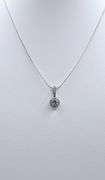 14 K White Gold Plate Dazzling 2 Ct VVs1 White Ice Blue Fire Moissanite Necklace Pendant w/chain