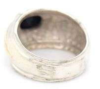 Oval Garnet silver and gold ring