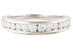 0.70ctw Round Diamond Channel Set Wedding Band Ring in 18K White gold