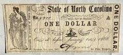 $! 1861 State of N Carolina Note