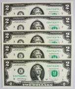 (5) Superb Crisp 2017A $2 Dollar Star Replacement Notes Philadelphia Consecutive!