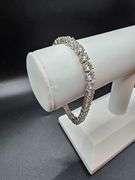14 Kt White Gold Plated 12.5 Ctw Lab Simulated Diamond Tennis Bracelet