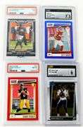 Lot of 4 Graded Football Cards, All Rookies