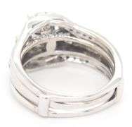 GIA Certified 14kt White gold 0.70ct diamond ring guard bridal set